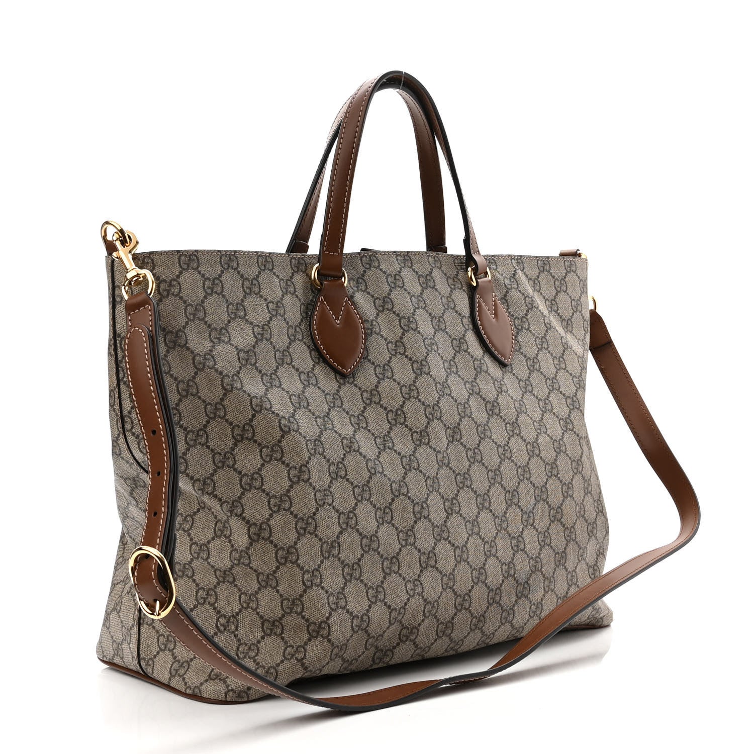 Gucci Soft GG Supreme Monogram Medium Crossbody Tote Beige Cuir 3 of 10