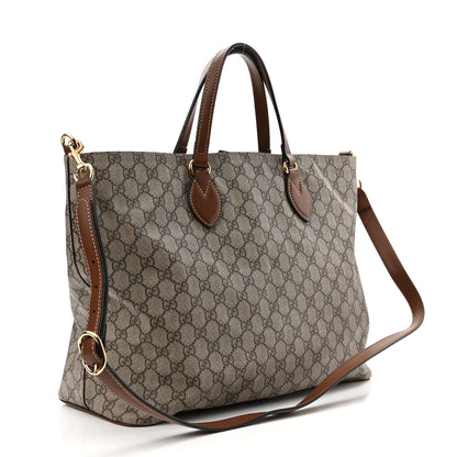 Gucci Soft GG Supreme Monogram Medium Crossbody Tote Beige Cuir 3 of 10