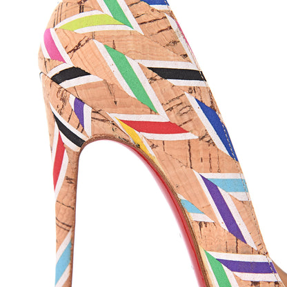 Christian Louboutin Cork Chevron Print So Kate 120 Pumps 35.5 Multicolor 8 of 14