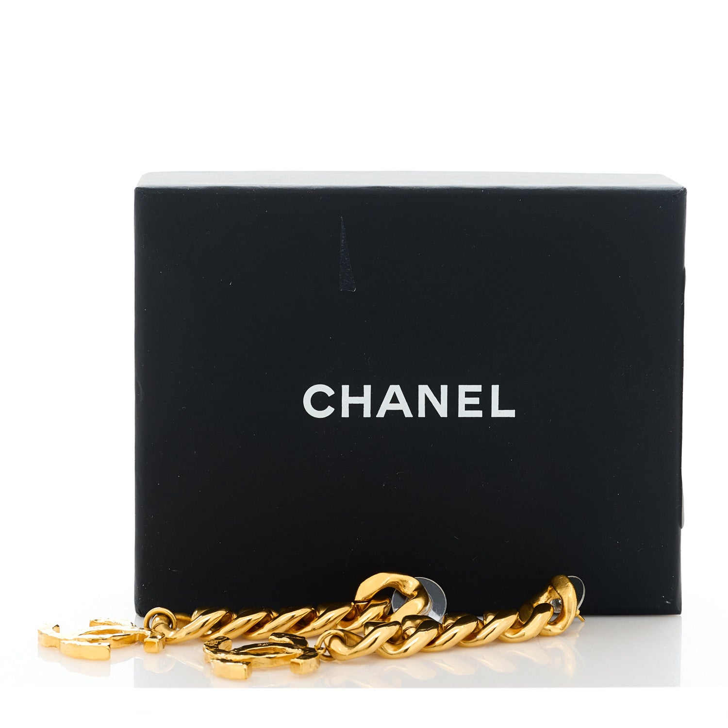 Chanel Metal CC Pick Drop Earrings Gold 5 of 5