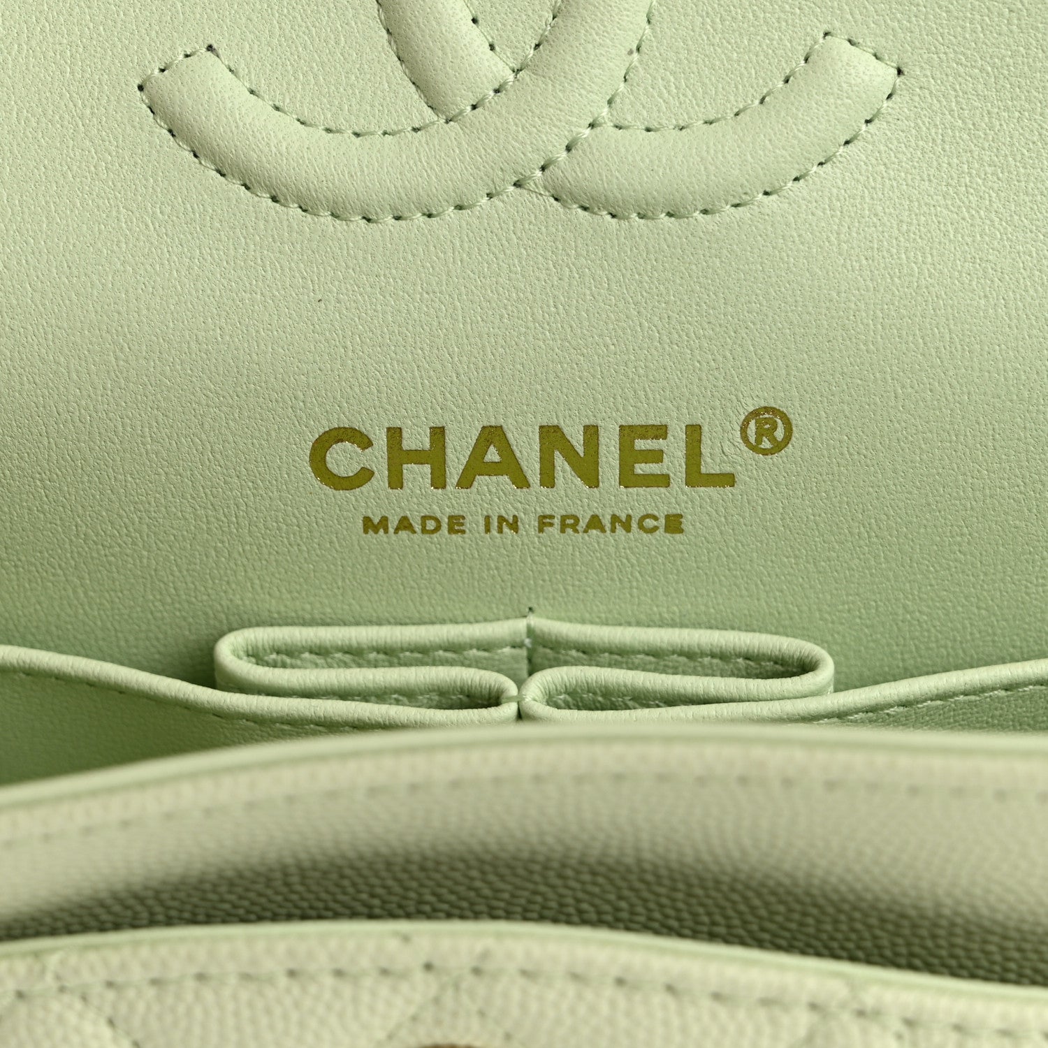 Chanel Caviar Quilted Small Double Flap Light Green 6 of 11