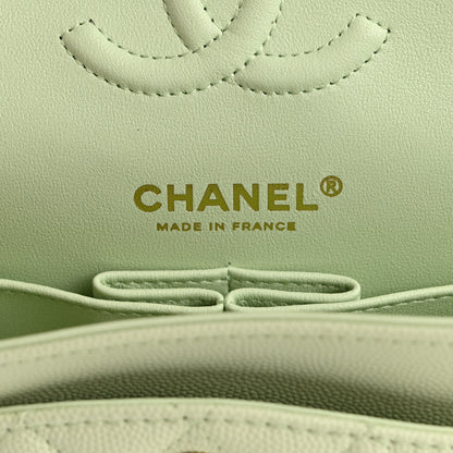 Chanel Caviar Quilted Small Double Flap Light Green 6 of 11