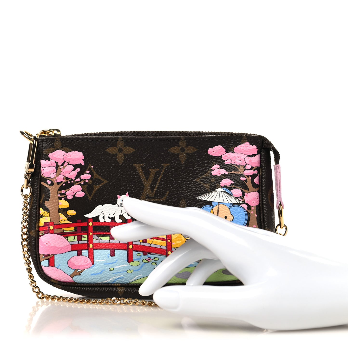 Monogram 2021 Christmas Animation Japanese Garden Mini Pochette Accessories Wisteria Pink Pink