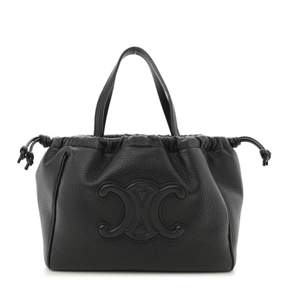 Celine Calfskin Cuir Small Triomphe Cabas Drawstring Black 1 of 10