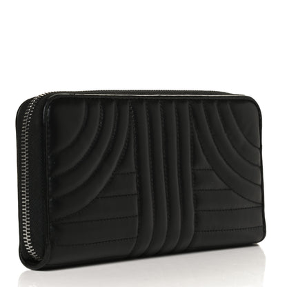 Prada Soft Calfskin Diagramme Zip Around Wallet Black 3 of 13