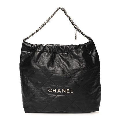 Chanel Shiny Calfskin Quilted Chanel 22 Black 1 of 10