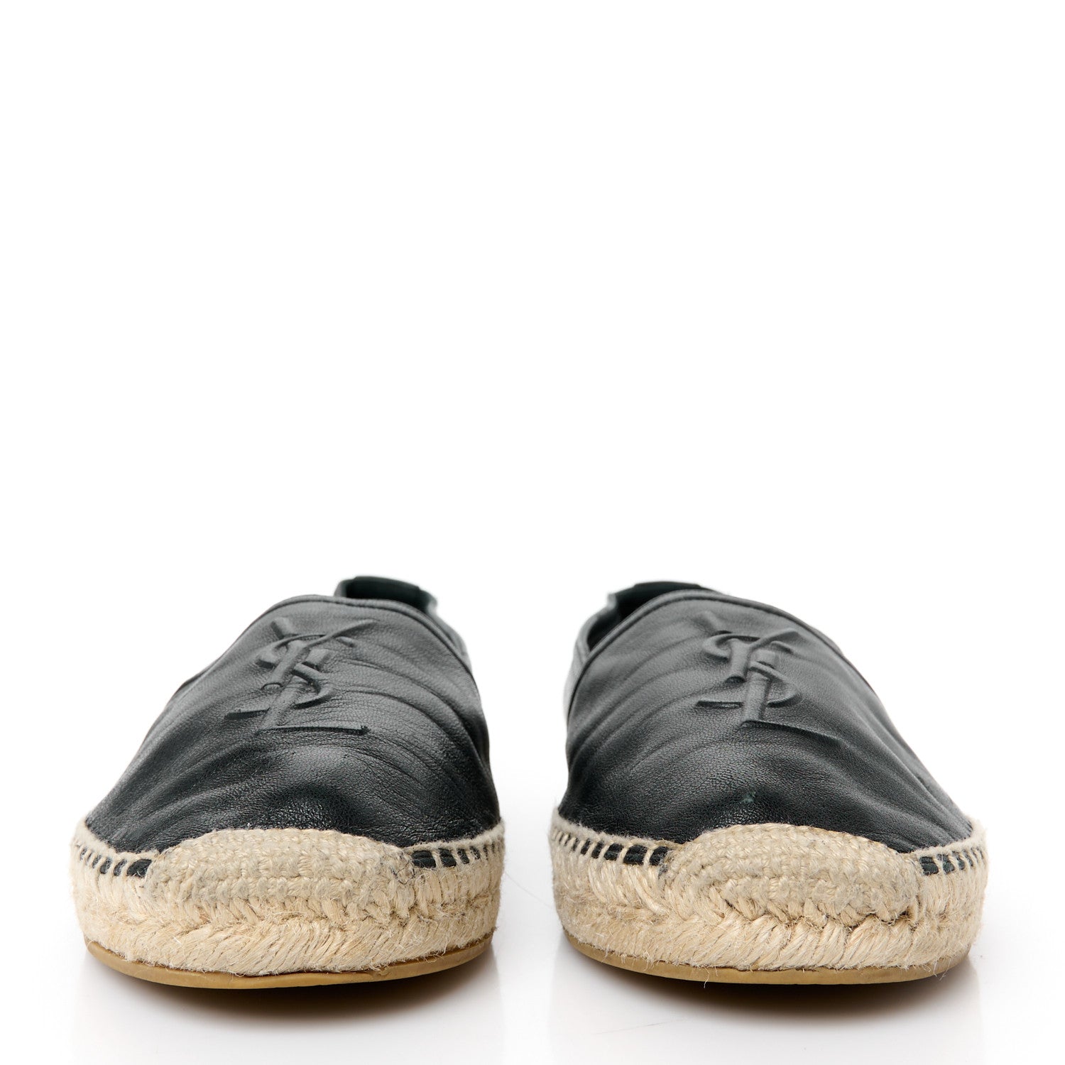 Saint Laurent Lambskin Monogram Espadrilles 38 Black 2 of 9