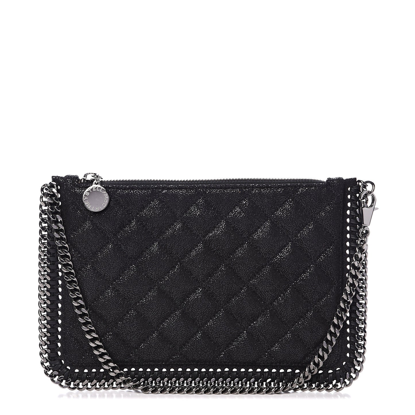 Shaggy Deer Quilted Falabella Wristlet Black