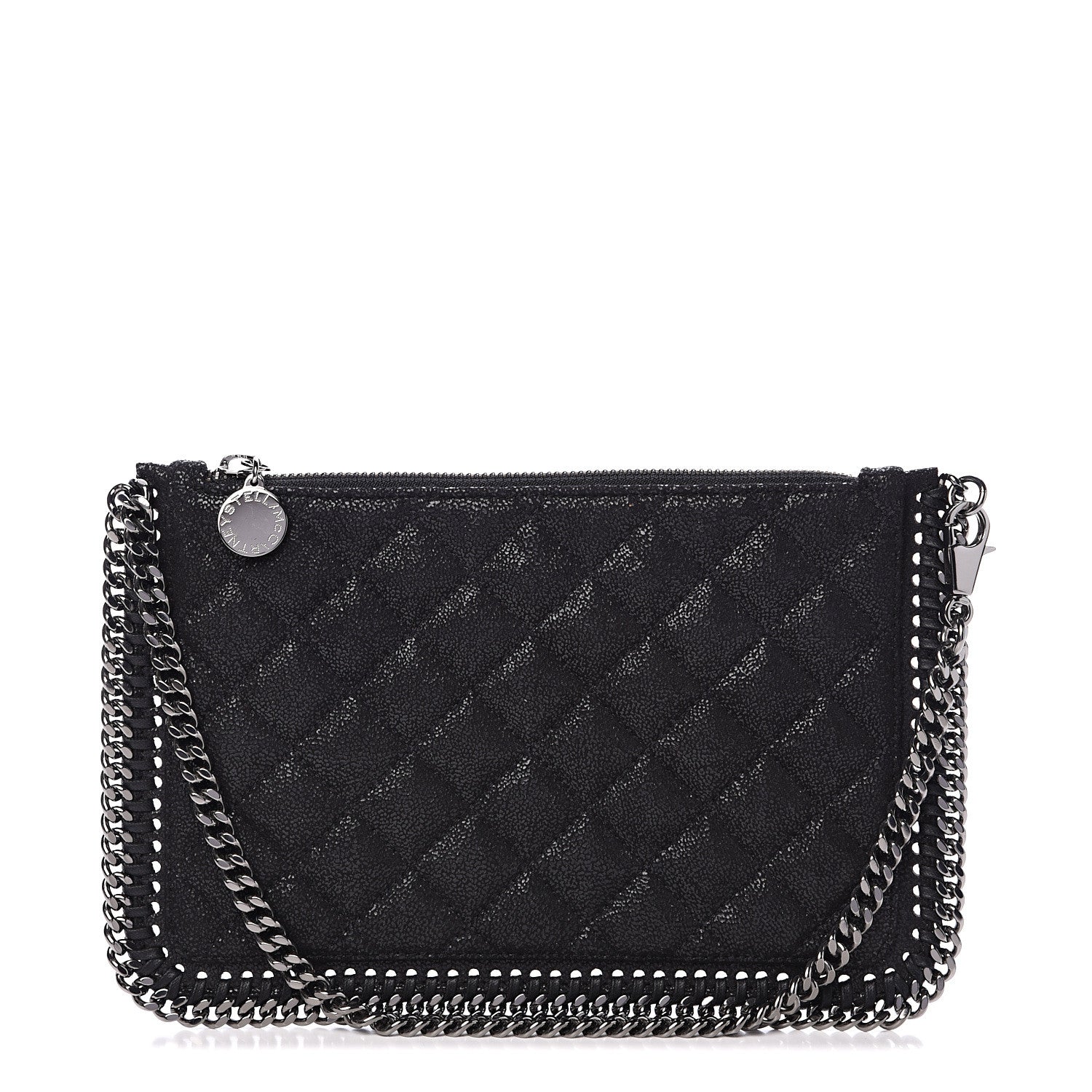 Stella McCartney Shaggy Deer Quilted Falabella Wristlet Black 1 of 10