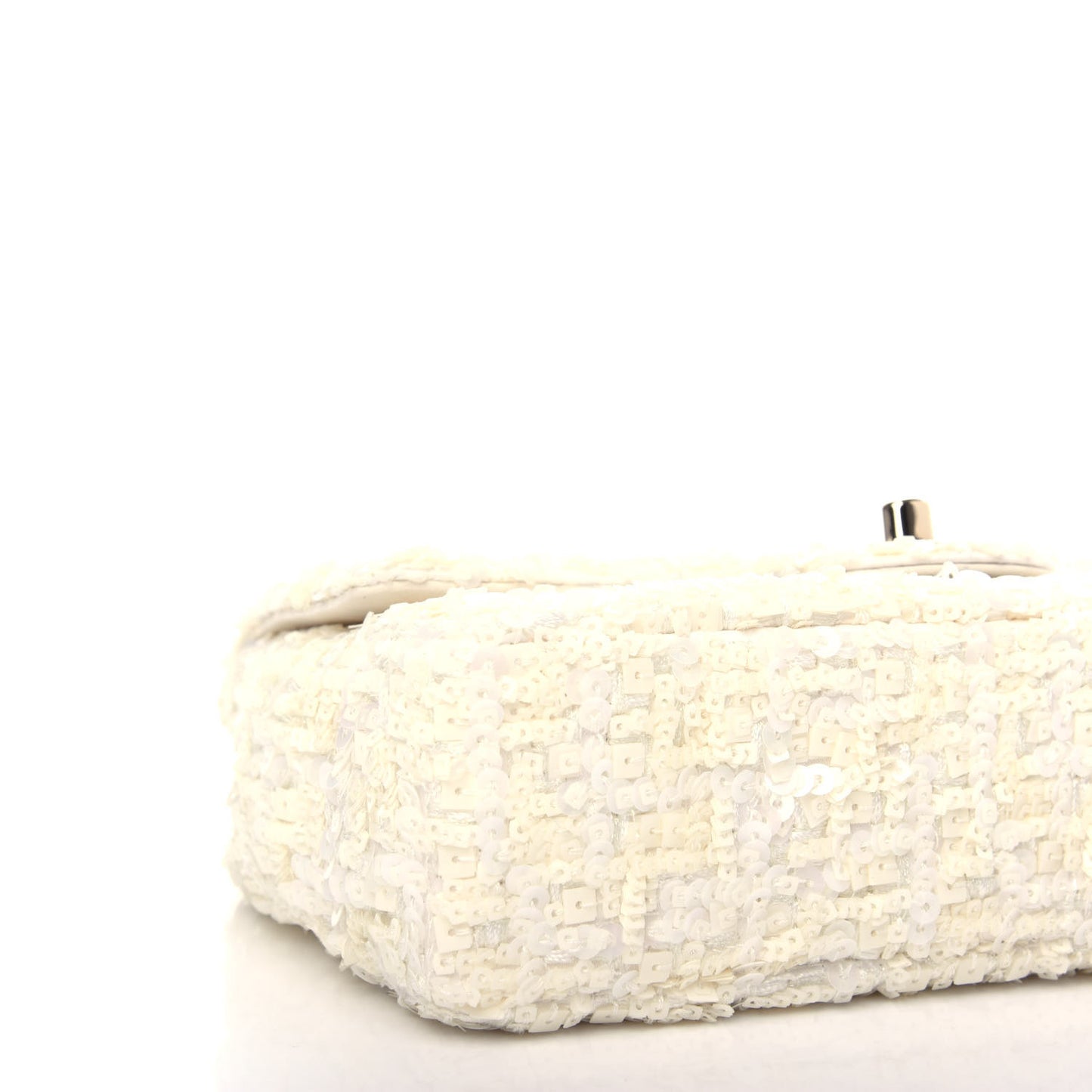 Sequin Mini Rectangular Flap White