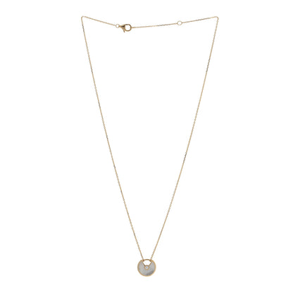 Cartier 18K Yellow Gold Diamond Mother of Pearl XS Amulette de Cartier Pendant Necklace 3 of 5