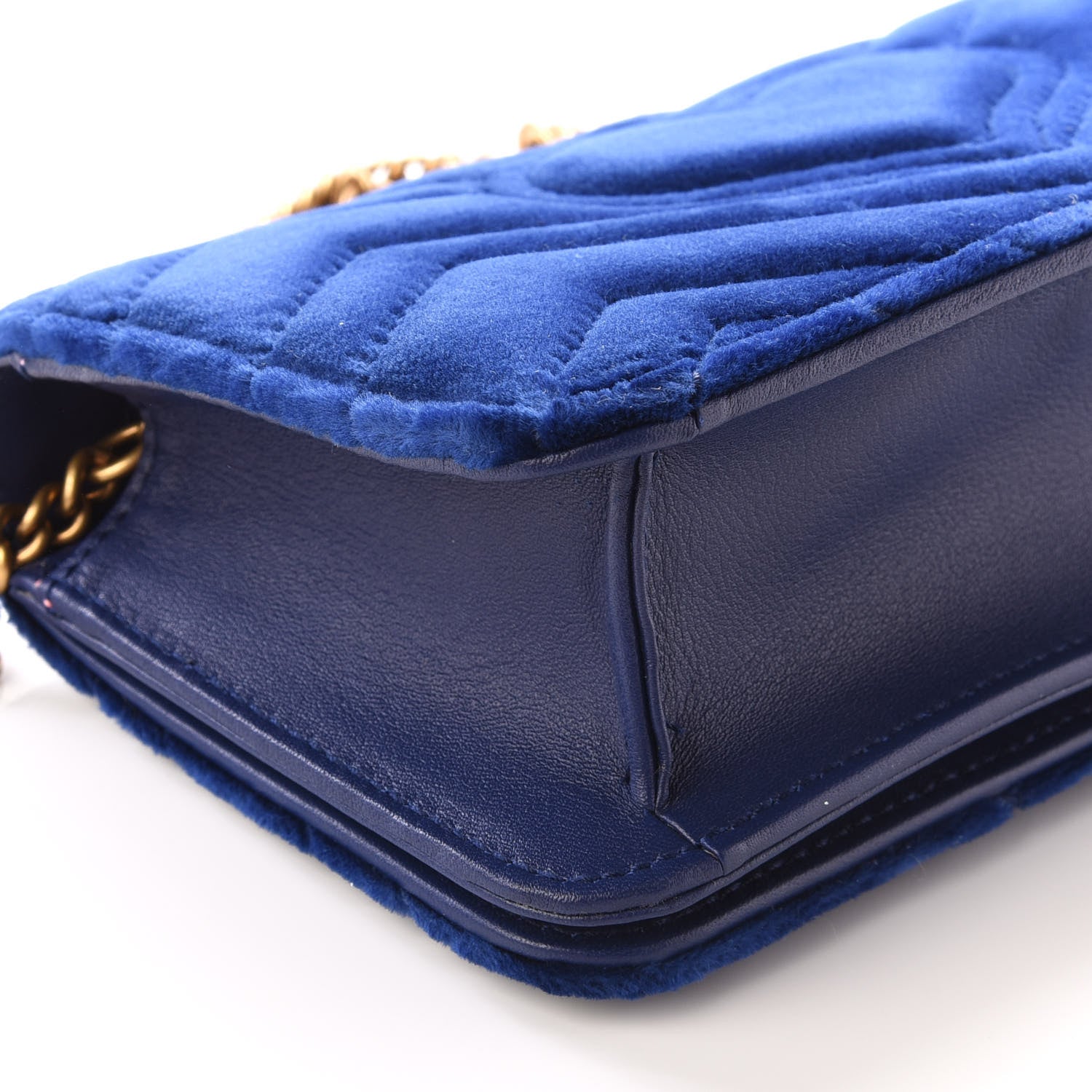 Gucci Velvet Matelasse GG Marmont Mini Bag Cobalt Blue 7 of 13