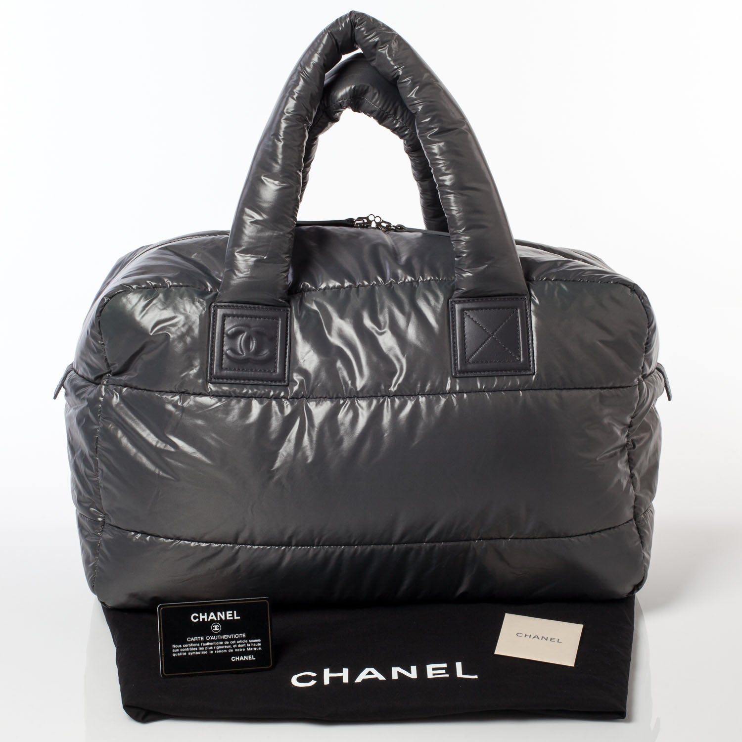 Chanel Nylon Coco Cocoon Tote Grey 10 of 10