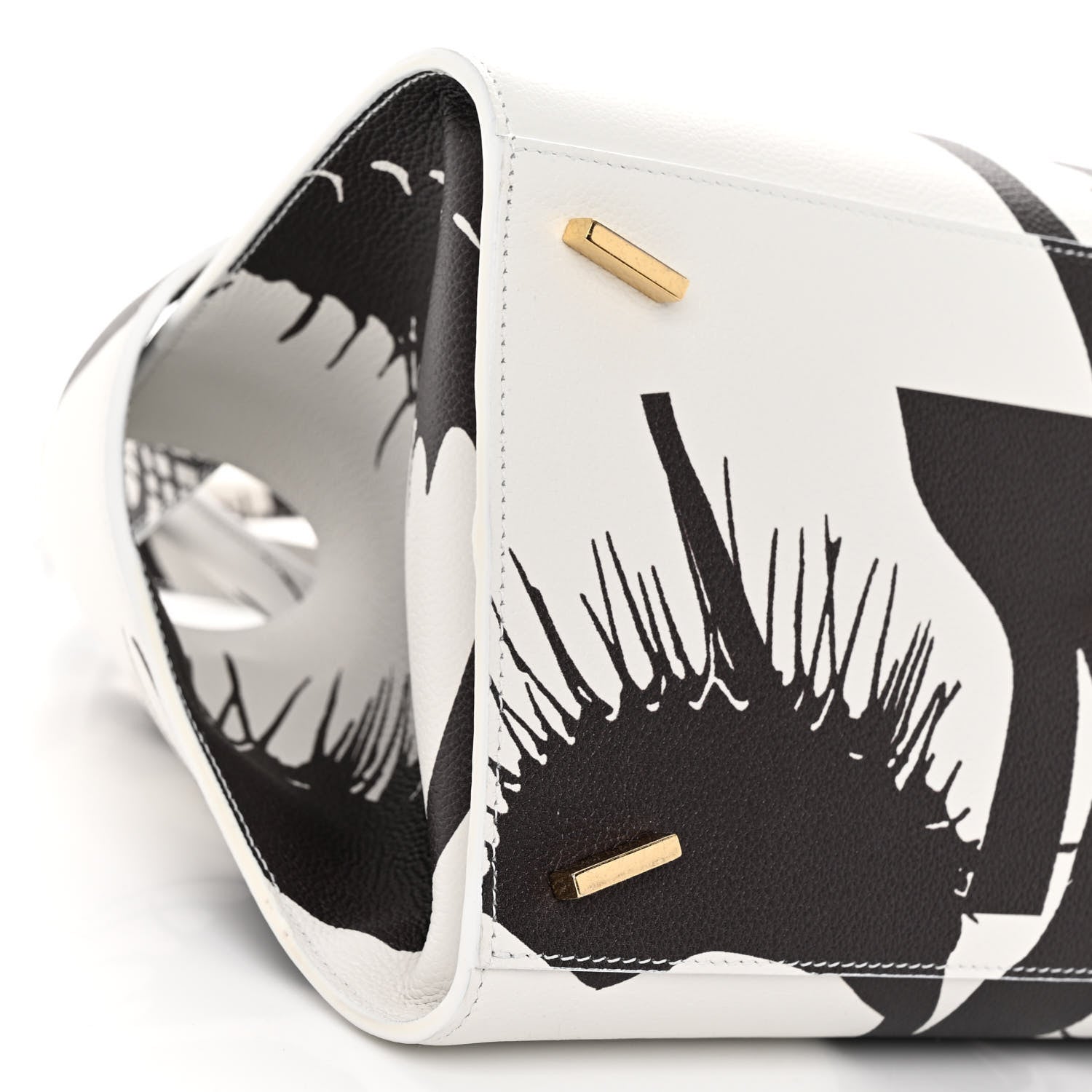 Salvatore Ferragamo Natural Grain Calfskin Venus Print Small Hug Bag Optic White Testa Di Moro 8 of 9