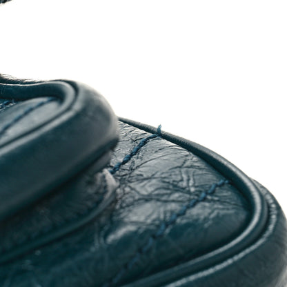 Saint Laurent Crinkled Calfskin Matelasse Monogram Medium Niki Chain Satchel Peacock Green 9 of 10