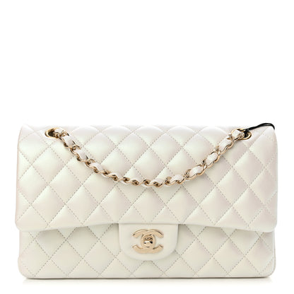 Chanel Iridescent Calfskin Quilted Medium Double Flap White 1 of 13