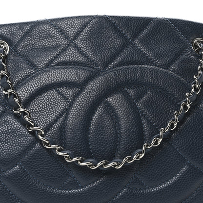 Chanel Caviar Quilted CC Timeless Soft Tote  Blue 8 of 10
