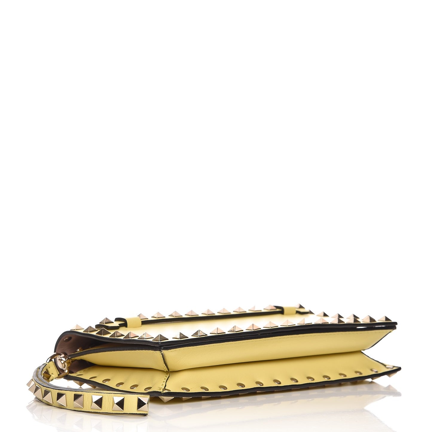 Nappa Small Rockstud Wristlet Clutch Light Yellow