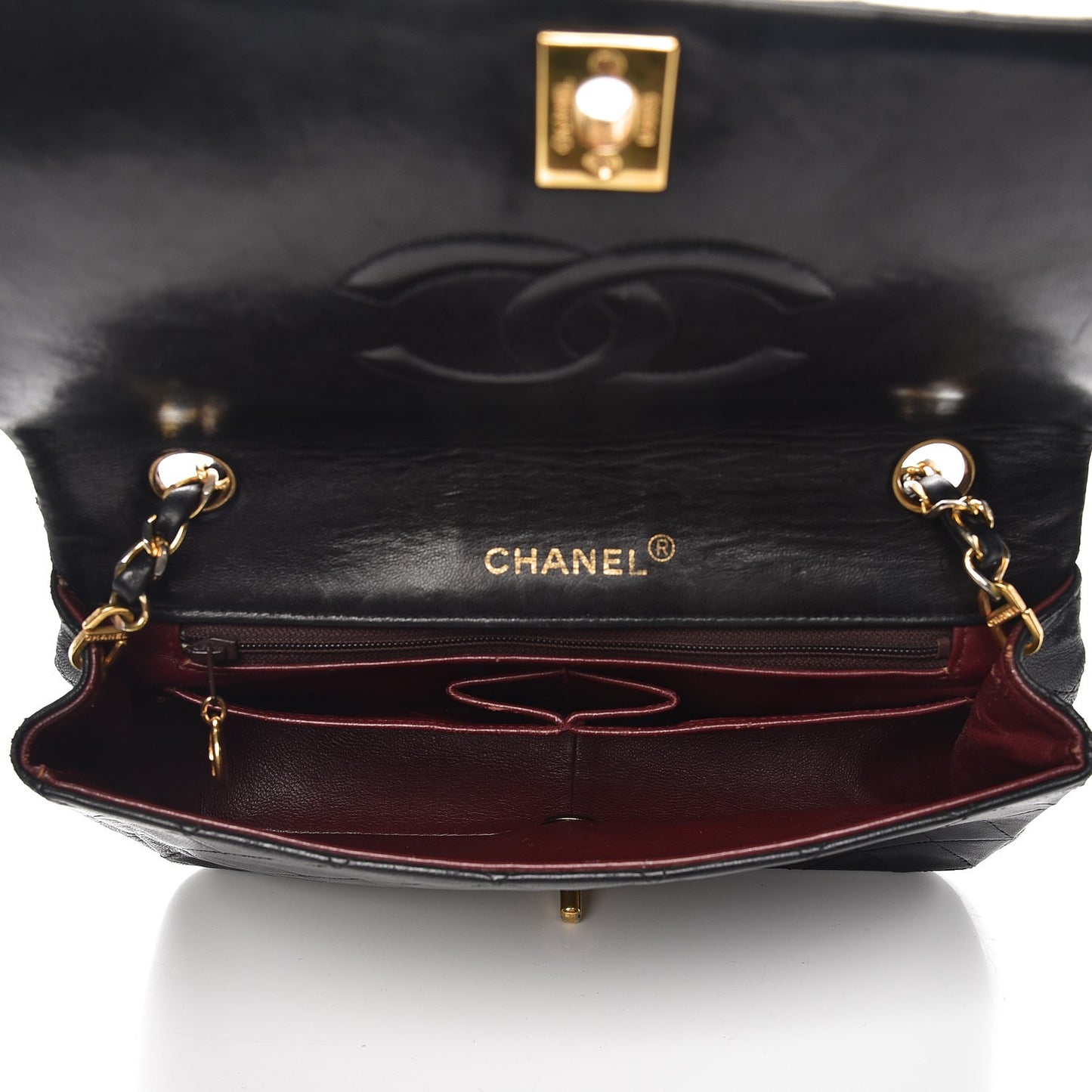 Lambskin Quilted Small Single Flap Black