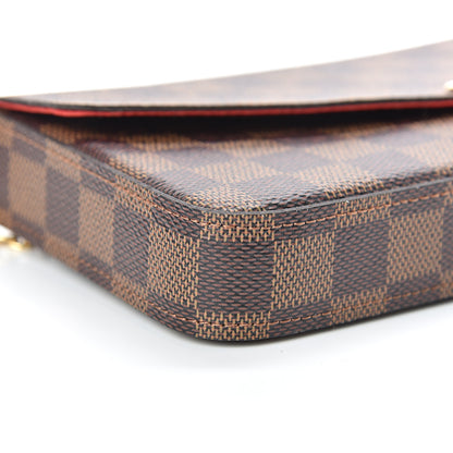 Louis Vuitton Damier Ebene Pochette Felicie Chain Wallet 11 of 12