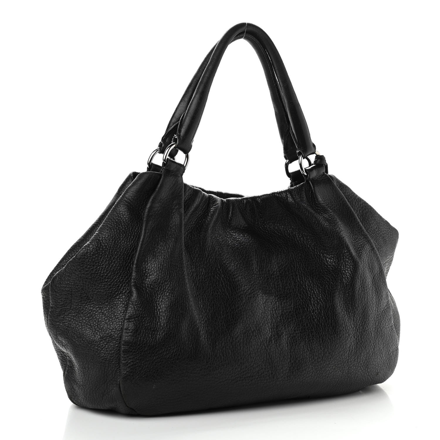 Prada Vitello Daino Tote Black 2 of 12