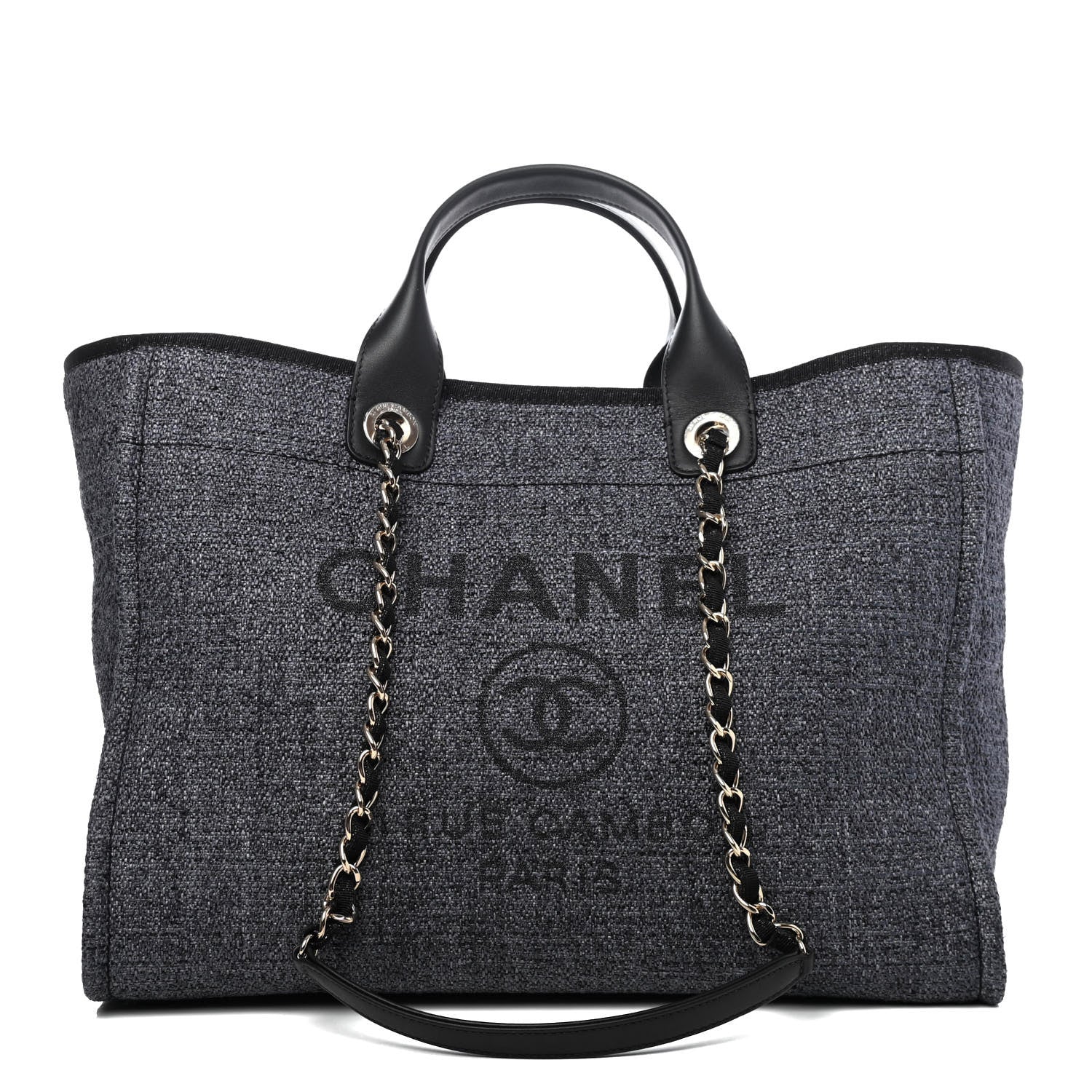 Chanel Lurex Boucle Medium Deauville Tote Black 1 of 4