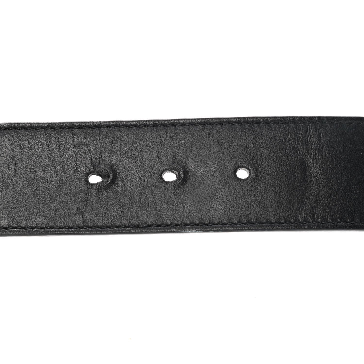 Gucci GG Supreme Monogram Matte Plutone Calfskin Double G 40mm Belt 75 30 Beige Ebony Black 4 of 9