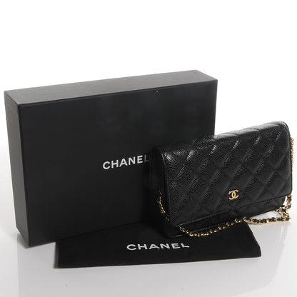 Chanel Caviar Quilted Wallet On Chain WOC Black 5 of 9