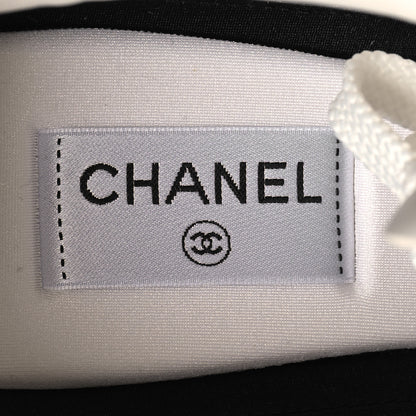 Chanel Nylon Suede Kidskin Calfskin Logo Sneaker 45 White Black 8 of 8