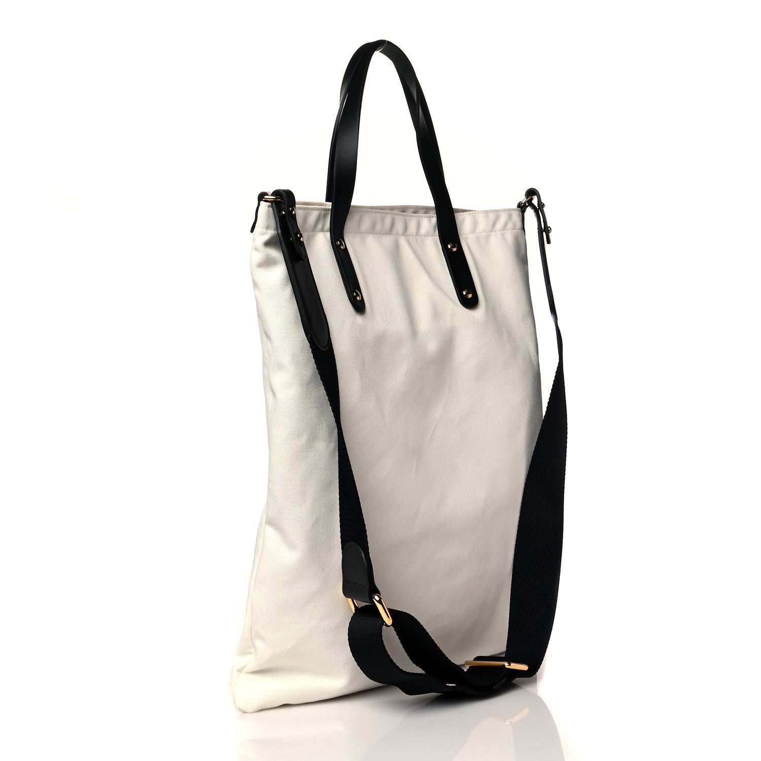 Burberry Cotton Canvas Calfskin Kingdom Print Tote Black 3 of 9