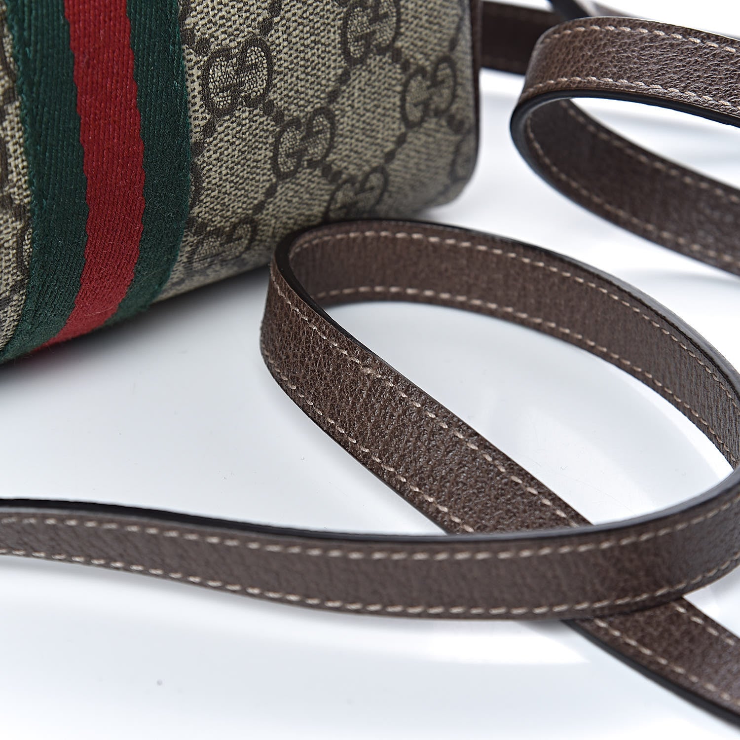 Gucci GG Supreme Monogram Web Mini Ophidia Shoulder Bag Brown 8 of 11