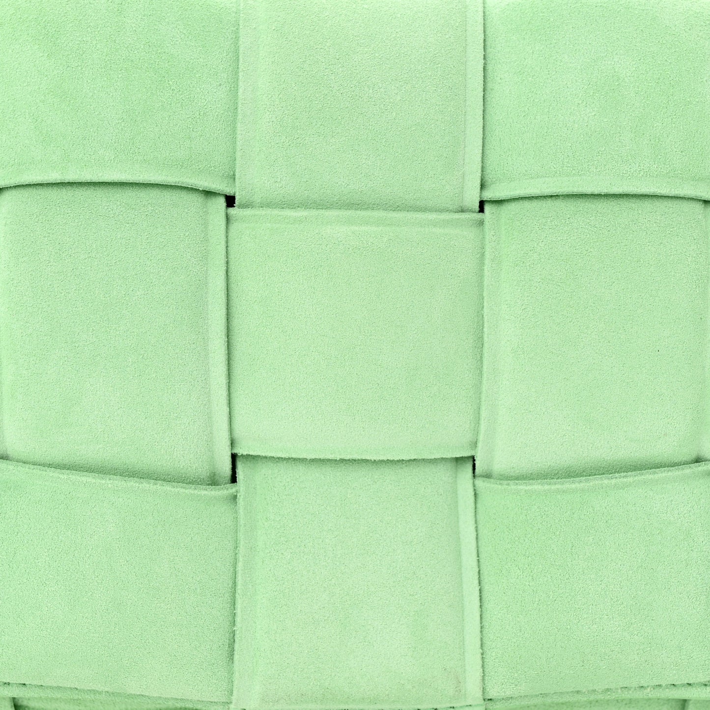 Suede Maxi Intrecciato Padded Chain Cassette Crossbody Bag Wasabi