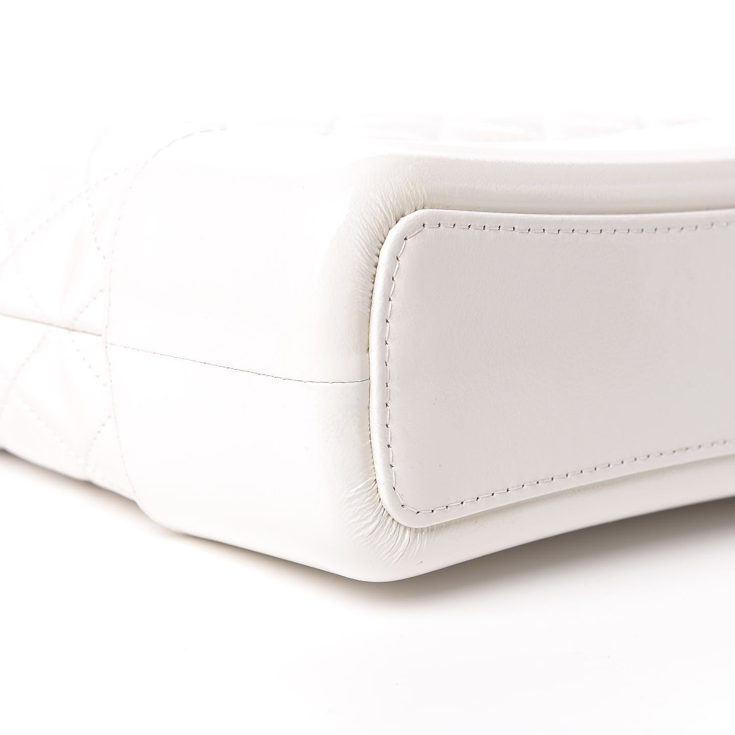 Chanel Patent Goatskin Quilted Medium Gabrielle Hobo White 9 of 11