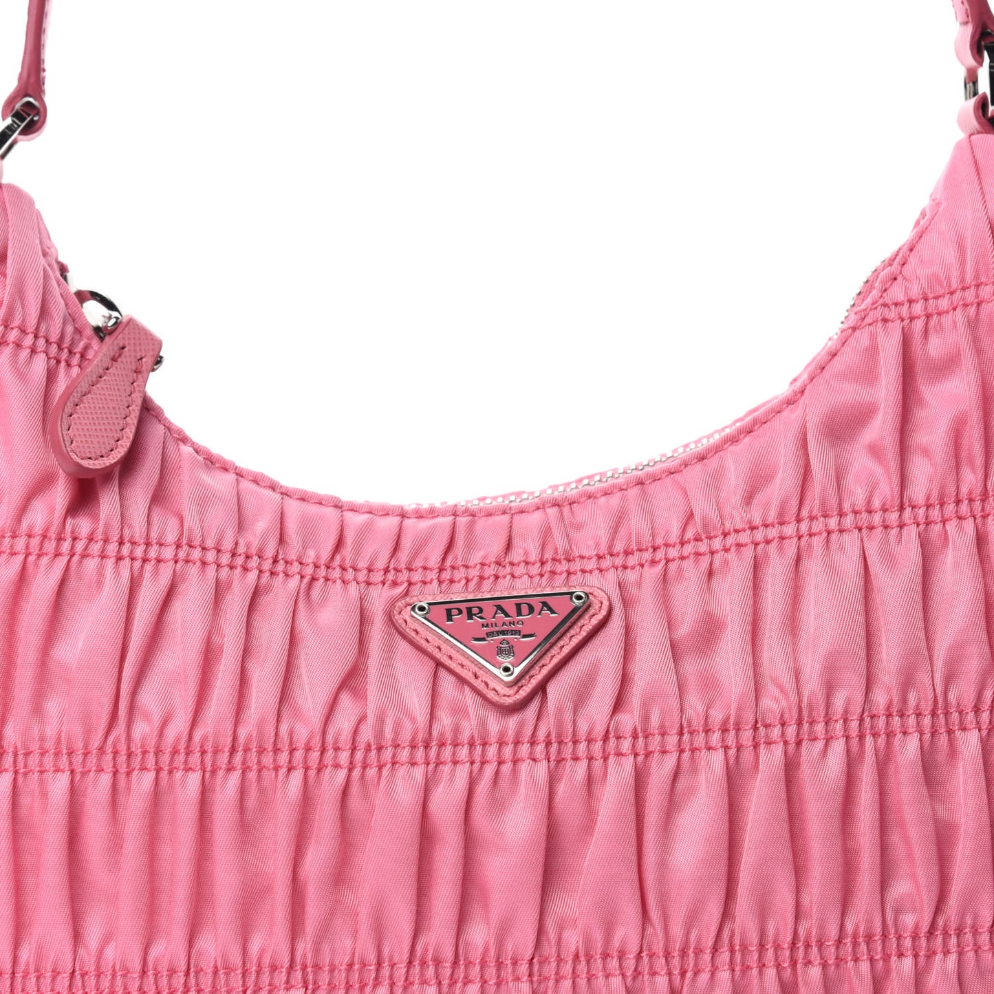 Tessuto Nylon Gaufre Shoulder Bag Begonia