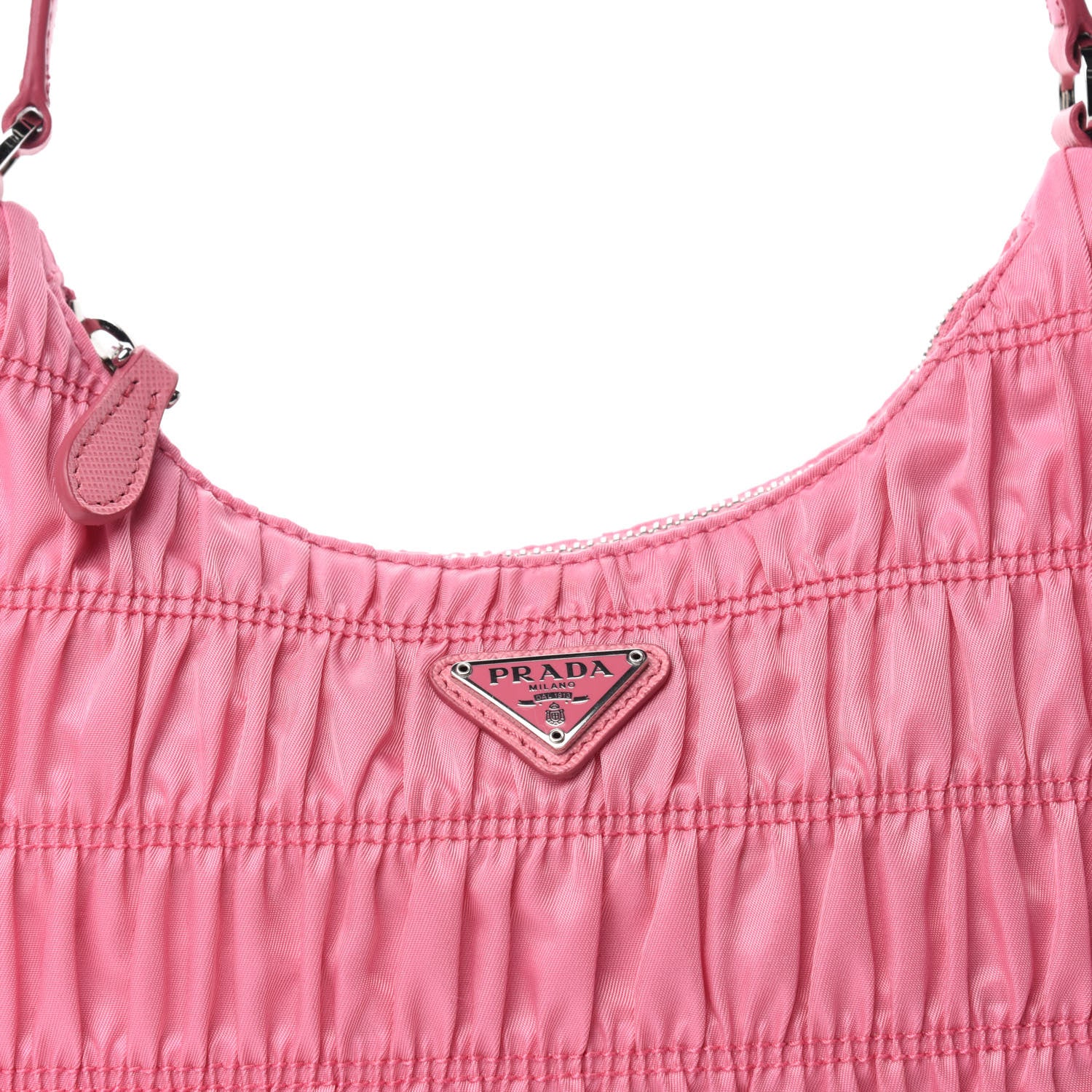 Prada Tessuto Nylon Gaufre Shoulder Bag Begonia 11 of 11