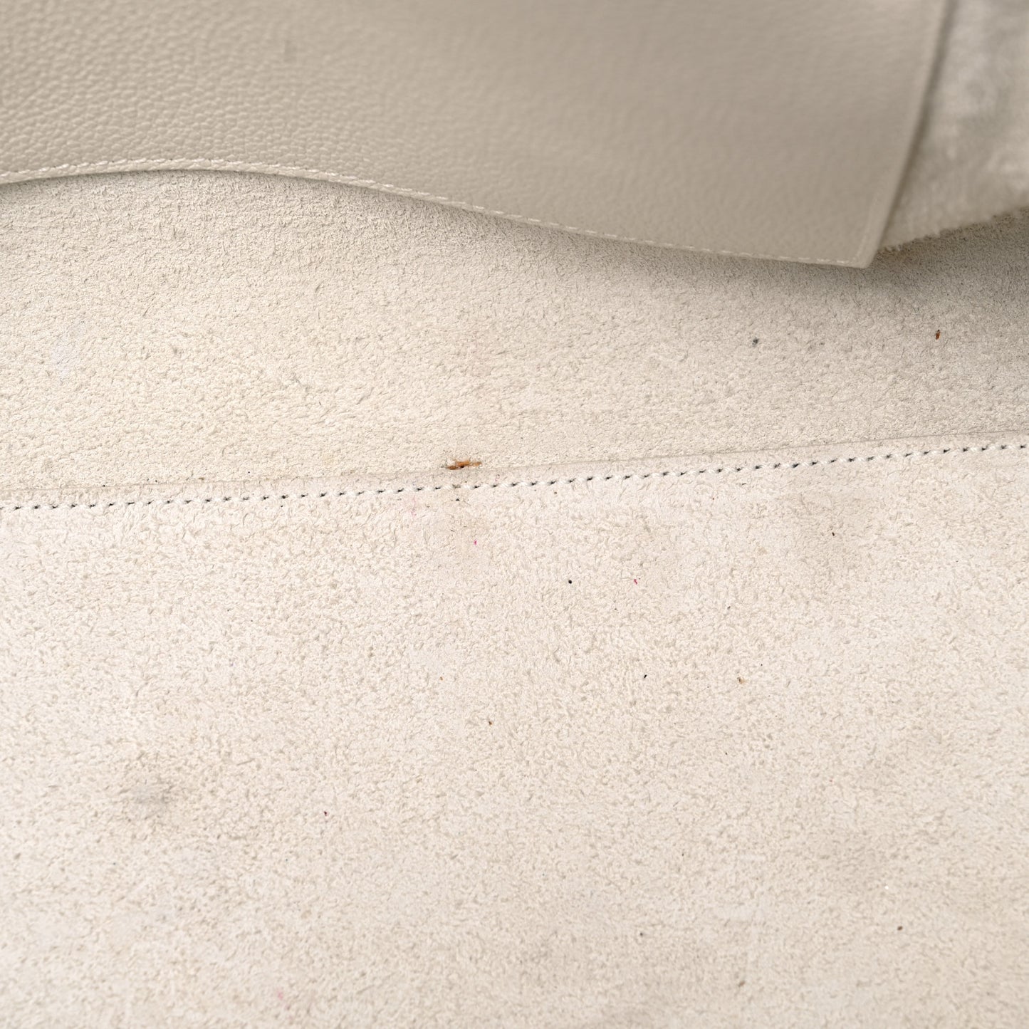 Grained Calfskin Small Rive Gauche White