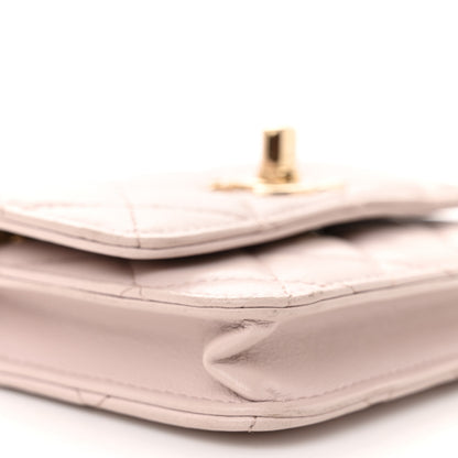 Chanel Lambskin Quilted Trendy CC Card Holder On Chain Light Pink 10 of 11