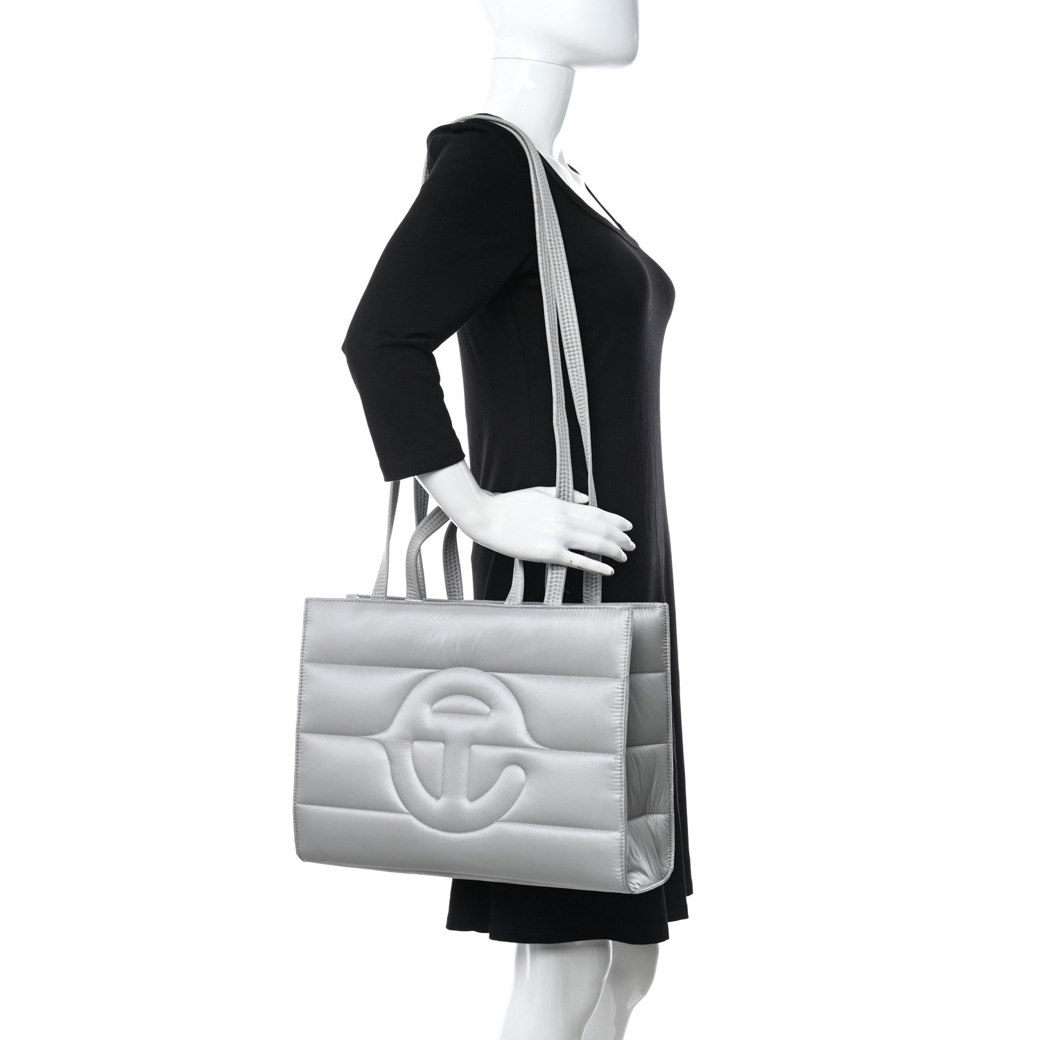 Telfar Nylon Medium Puff Shopping Bag Grey 2 of 9