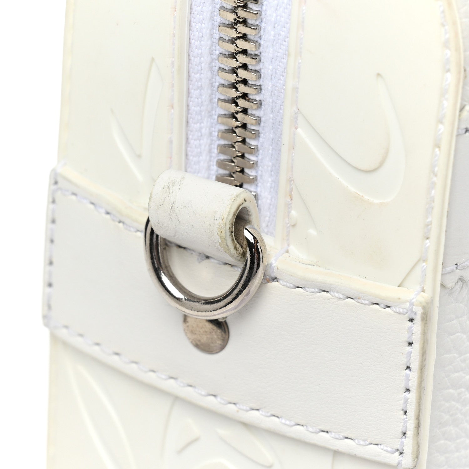 Christian Louboutin Grained Calfskin Rubber Ruisbuddy Messenger Bag White 8 of 11