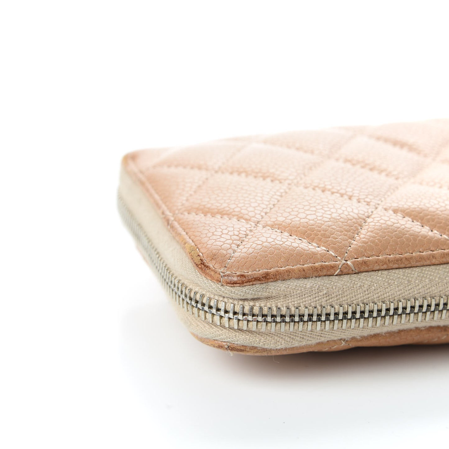Pearly Caviar Quilted Large Gusset Zip Around Wallet Gold