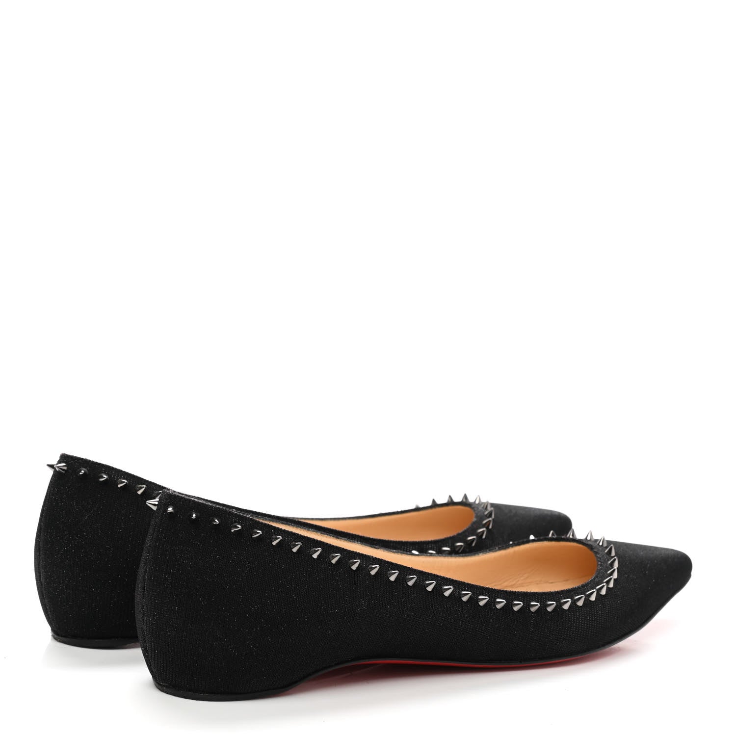 Christian Louboutin Mini Glitter Anjalina Flats 38 Black 4 of 9