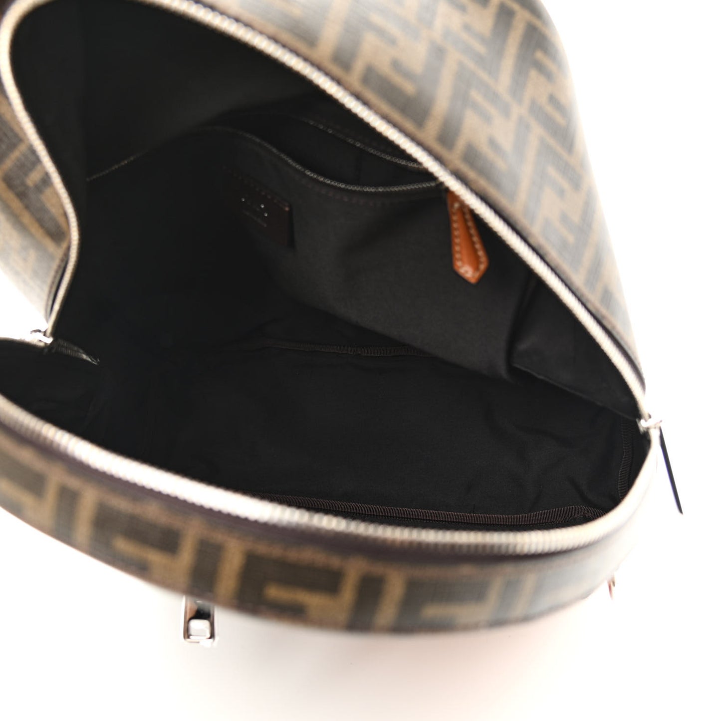 Glazed Fabric Vitello King FF 1974 Diagonal Pouch Pocket Backpack Tobacco Moro Cuoio