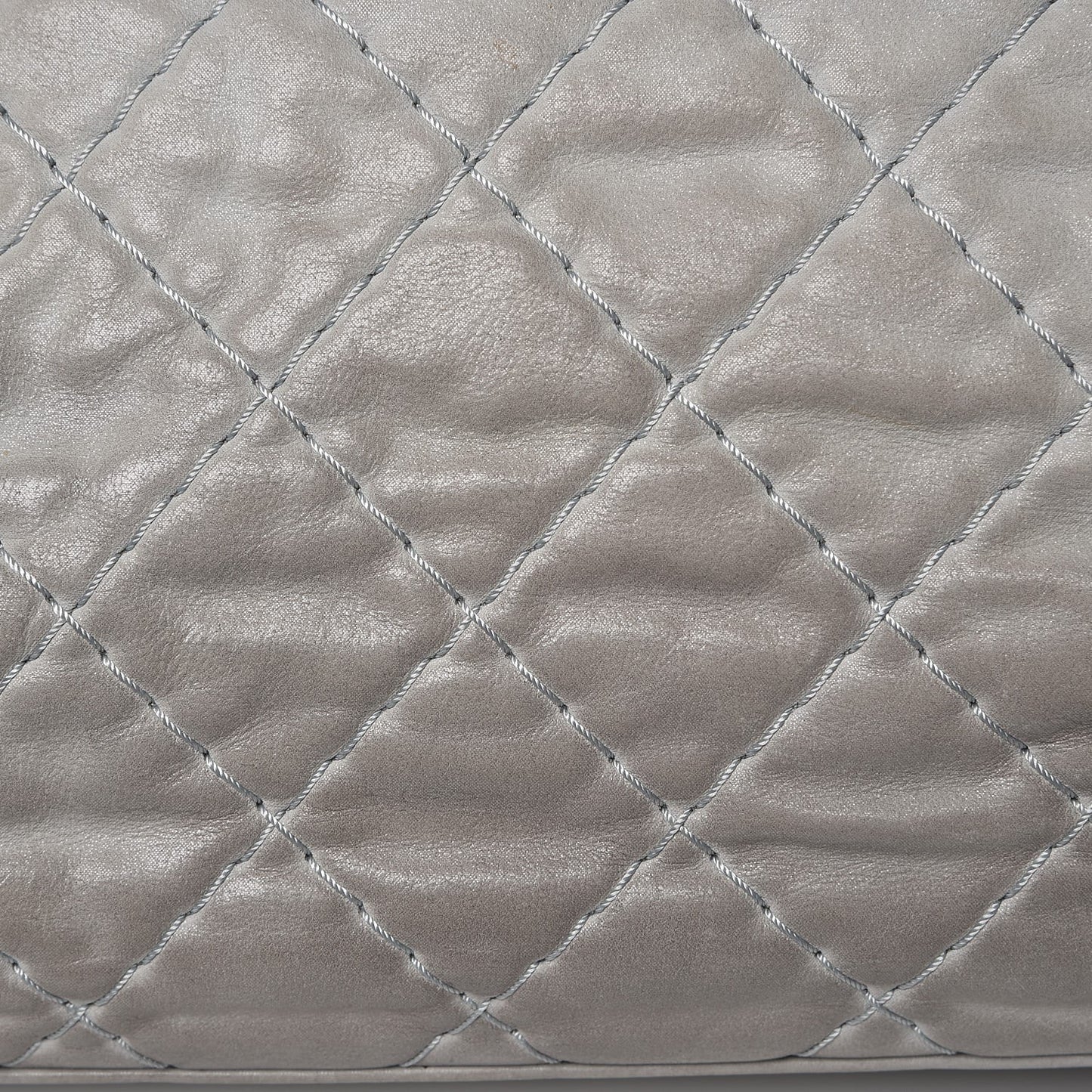 Iridescent Calfskin Large Just Mademoiselle Grey