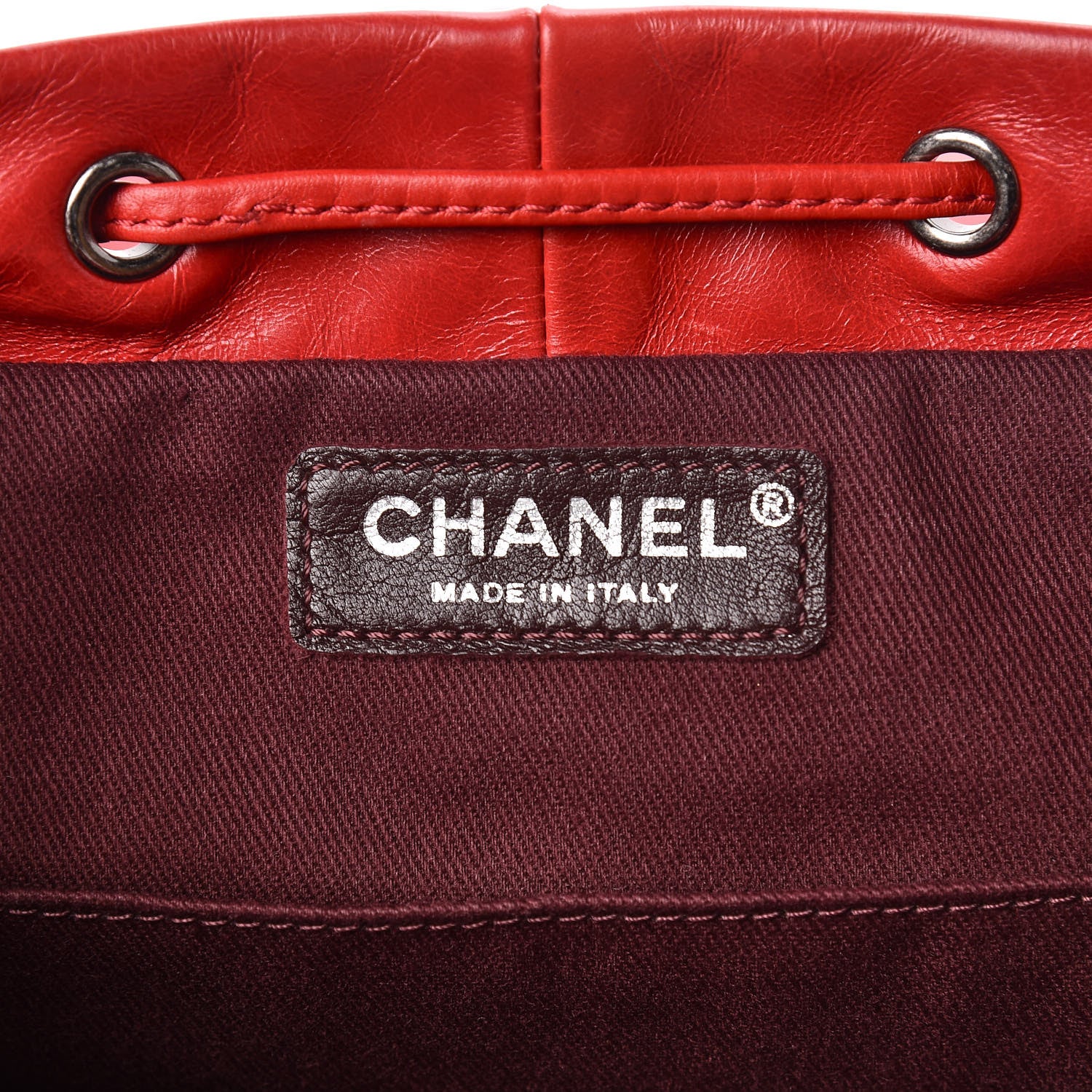 Chanel Glazed Calfskin Shearling Quilted Small Mountain Backpack Red 6 of 10