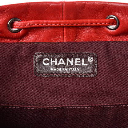 Chanel Glazed Calfskin Shearling Quilted Small Mountain Backpack Red 6 of 10
