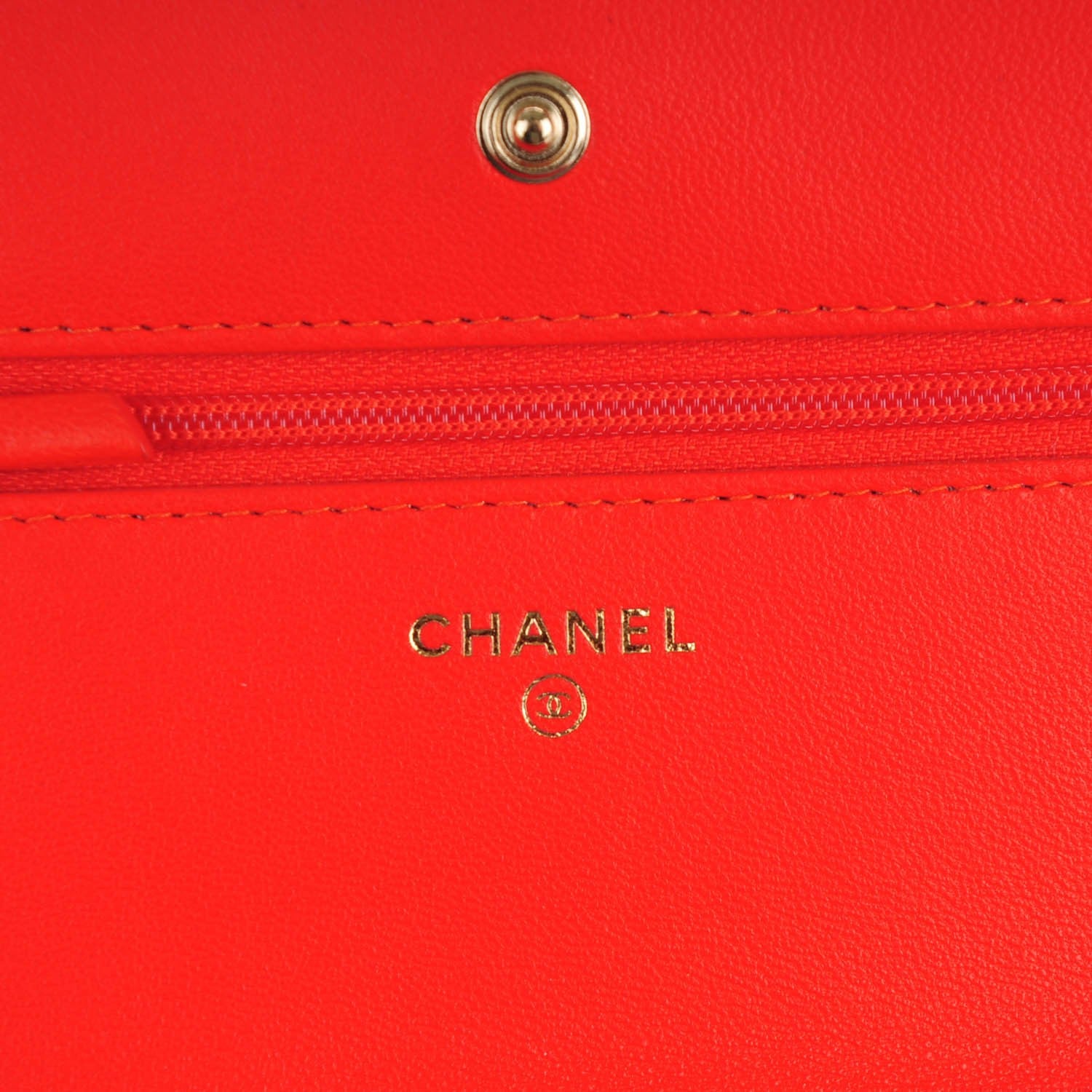 Chanel Velvet Quilted Wallet On Chain WOC Orange 6 of 8