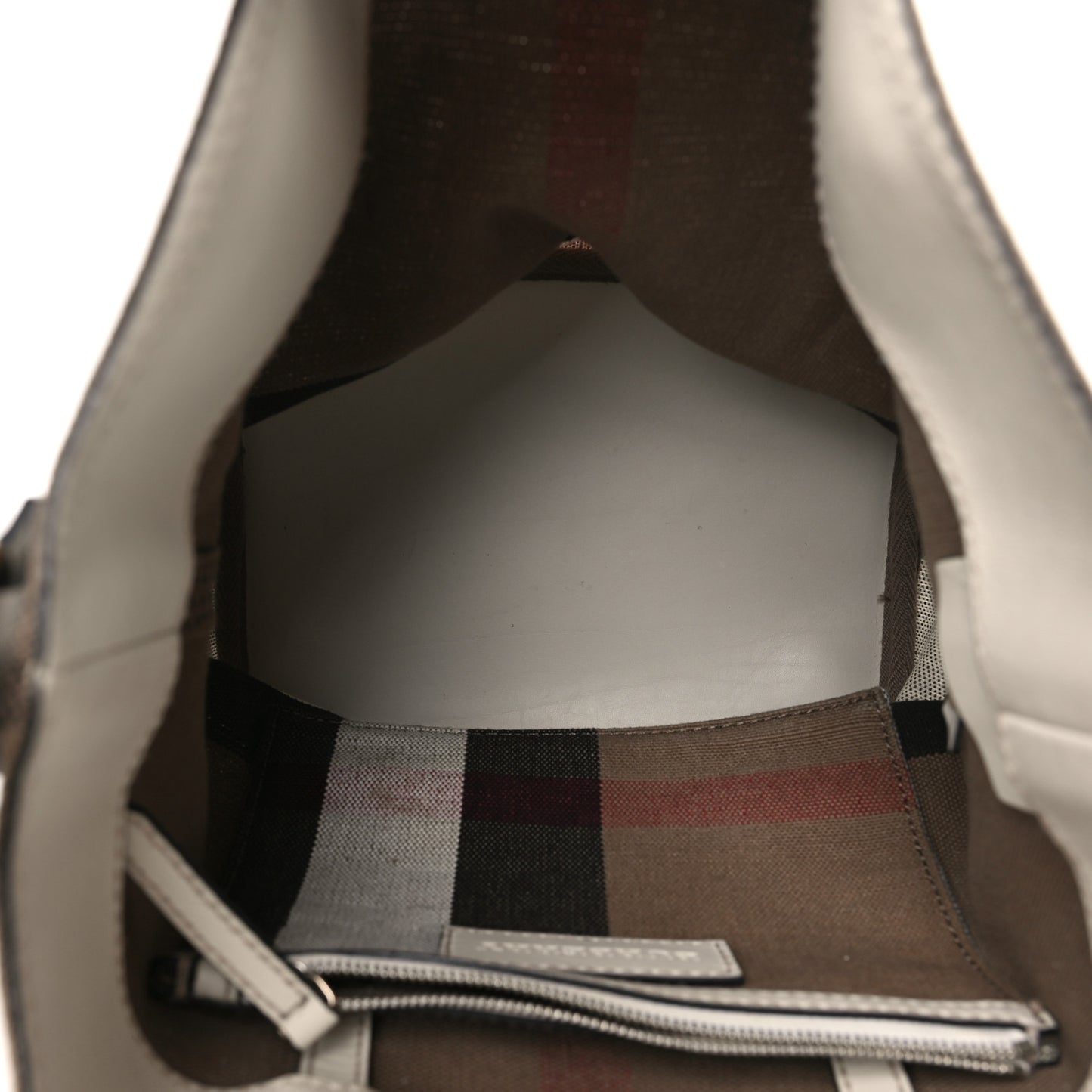 Canvas Mega Check Small Ashby Hobo White