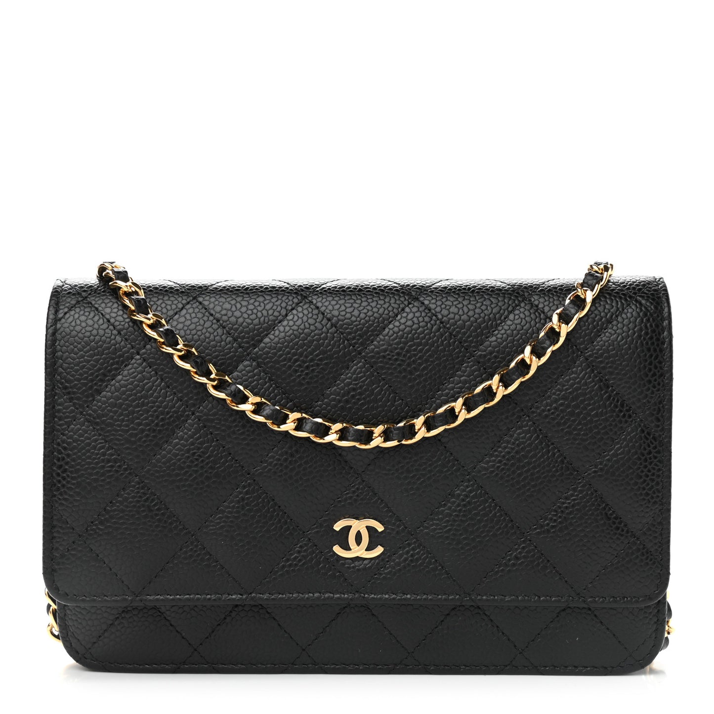 Caviar Quilted Wallet On Chain WOC Black