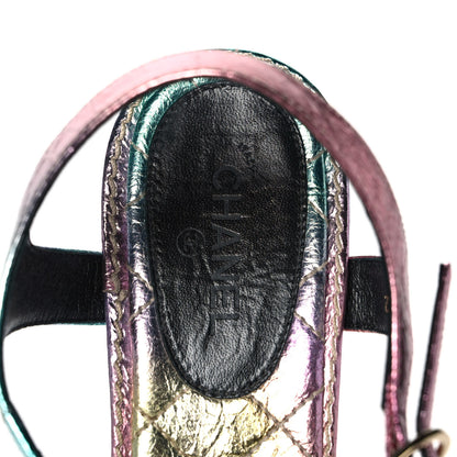 Chanel Goatskin Fantasy CC Pearl Thong Sandals 39 Multicolor 7 of 9