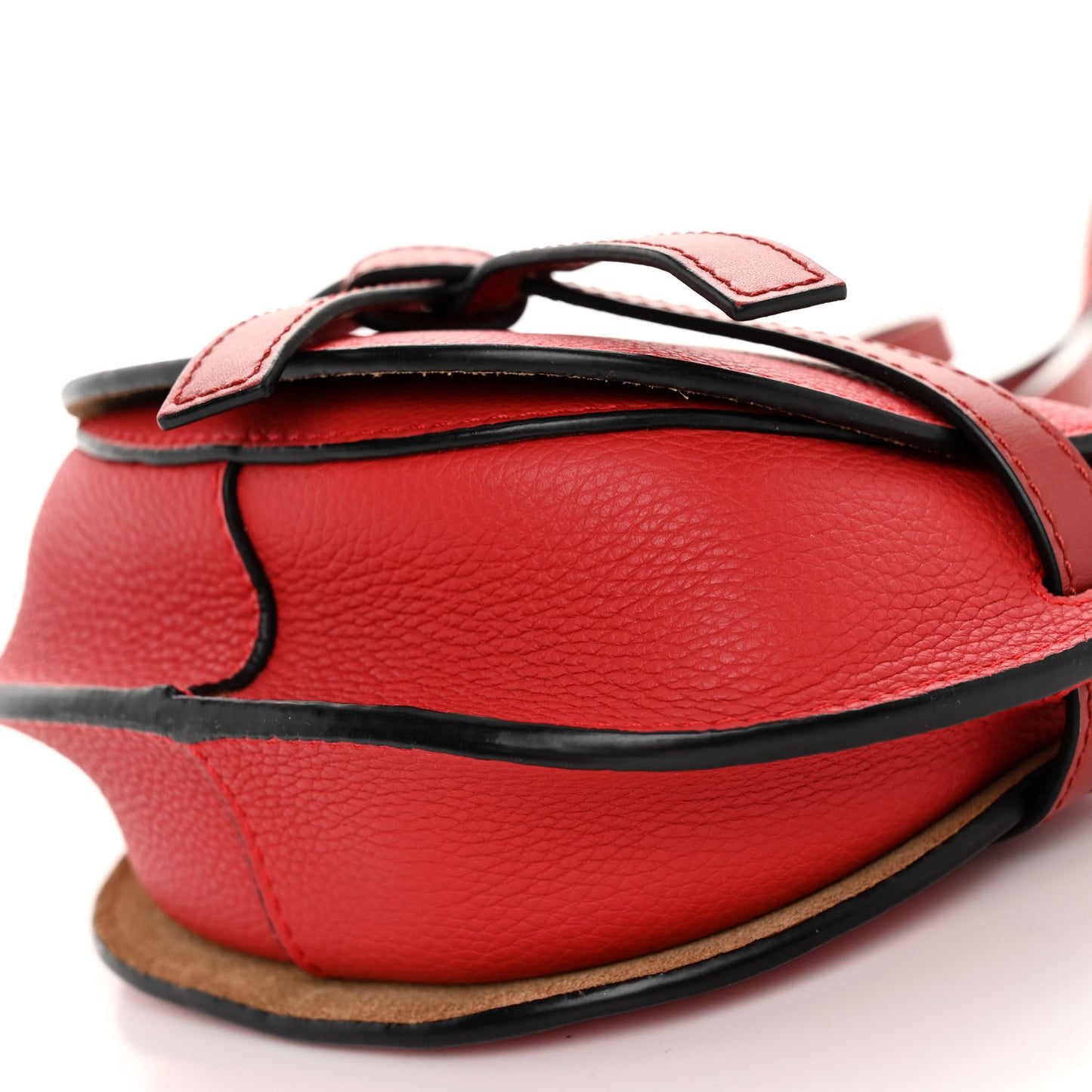 Grained Calfskin Mini Gate Crossbody Bag Scarlet Burnt Red
